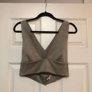 Aritzia Suede Crop Top